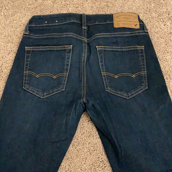 American Eagle Slim Straight Jeans [30x32] Dark Blue extreme flex - Picture 4 of 7